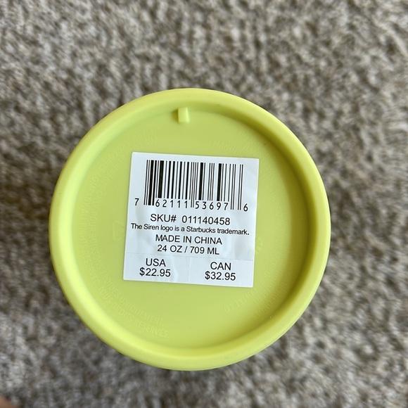 LIKE NEW RARE MATTE YELLOW STARBUCKS TUMBLER - Picture 5 of 5